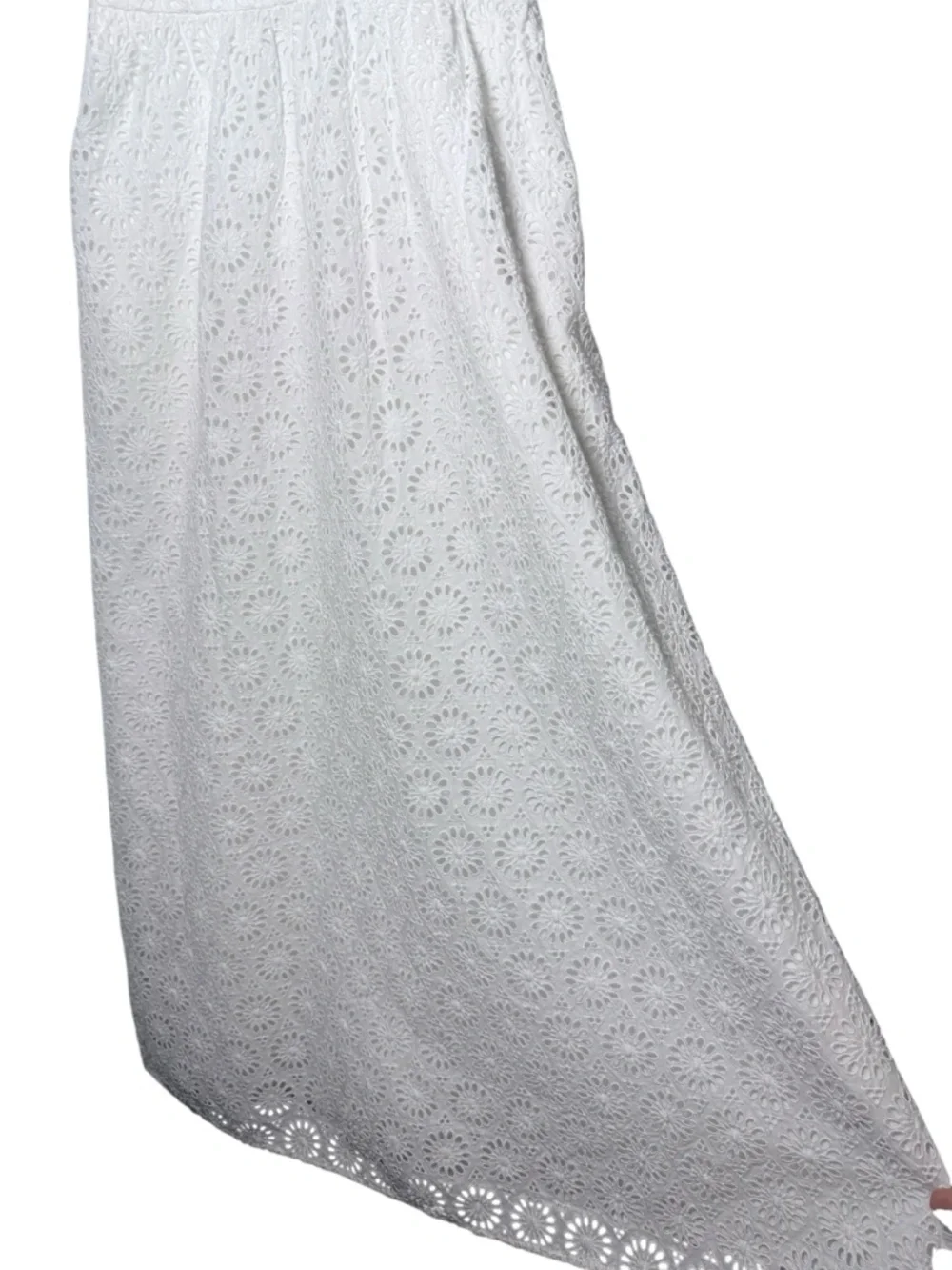 J. Crew Ruffle Sleeve Maxi Dress in Eyelet White‎ NWT Size 6